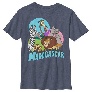 Boy's Madagascar Colorful Geometric Group Shot T-Shirt - 1 of 4