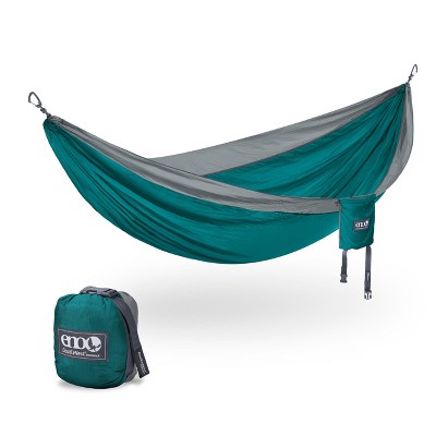 Seafoam and Grey Nylon Double Camping Hammock