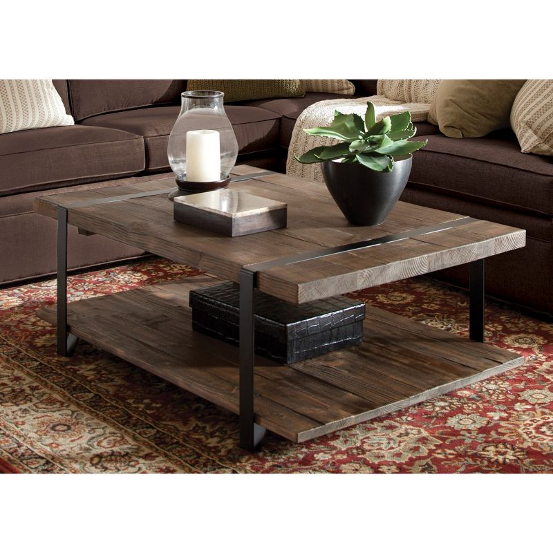 48&#34; Modesto Solid Wood and Metal Coffee Table Brown - Alaterre Furniture, 4 of 6
