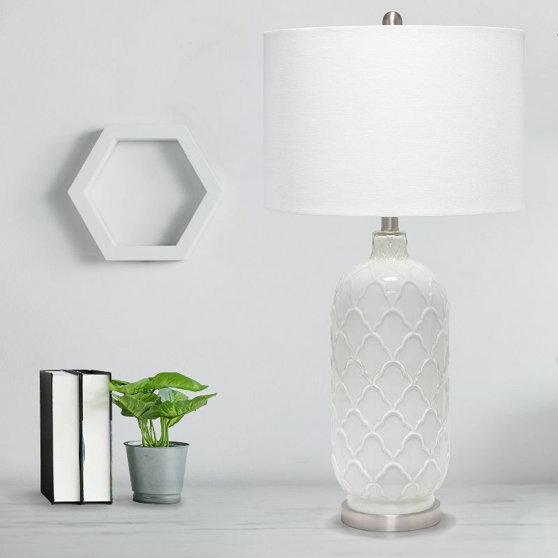 Argyle Classic Table Lamp with Fabric Shade White - Lalia Home, 4 of 9