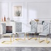 KTMBDW Modern Dining Chairs, Upholstered Kitchen Chairs with Crystal Buckle Design, Faux Leather for Living Room Lounge - 2 of 4