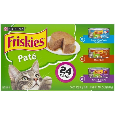 Purina Friskies Pat&#233; Wet Cat Food Fish, Tuna, Mixed Grill &#38; Turkey - 5.5oz/24ct Variety Pack