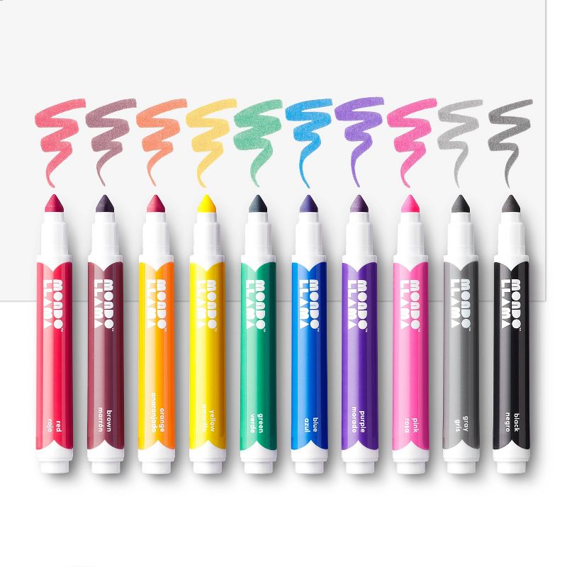 10ct Washable Markers Broad Tip Classic Colors - Mondo Llama&#8482;, 5 of 11