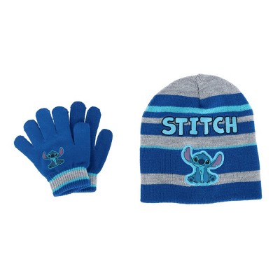 Textiel Trade Kids' One Size Fits Most Disney Lilo & Stitch Hat and Gloves Winter Set