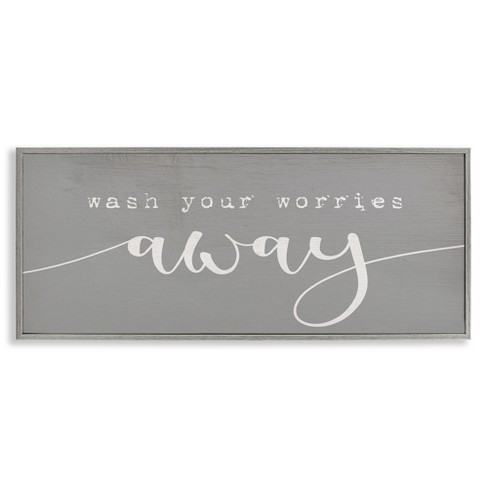 Stupell Industries Wash Your Worries Away Phrase, 24" x 10" - image 1 of 4