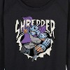 Women's - Teenage Mutant Ninja Turtles - Shredder Lights Lightweight French Terry Wide Neck Long Sleeve Shirt - 2 of 4