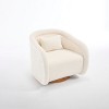 CAVINAS 360° Swivel Accent Chair Pumpkin-Shaped Armchair with 1 Pillow Back,Luxury Teddy Leisure Chair Lounge for Living Room&Bedroom - 2 of 4