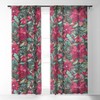 CayenaBlanca Watercolour Christmas Flowers Single Panel Sheer Window Curtain - Society6 - 2 of 4