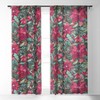 CayenaBlanca Watercolour Christmas Flowers Single Panel Sheer Window Curtain - Society6 - image 2 of 4