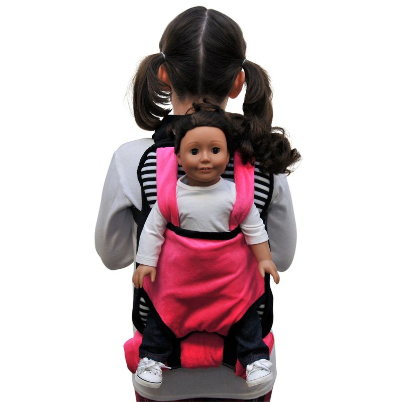 The Queen' Treasures 18 In Doll Carrier and Sleeping Bag, Black White Pink, 1 of 10