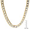 Steeltime 24" stainless steel and 18k gold plated stainless steel linear cut curb link necklace - 3 of 4