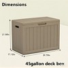 Infurnic Deck Boxes, Outside Storage Box Container with Handle for Storage Patio Furniture, Garden Tools, Pool Supplies, Brown, 30.75"*17.1"*21.85" - 4 of 4