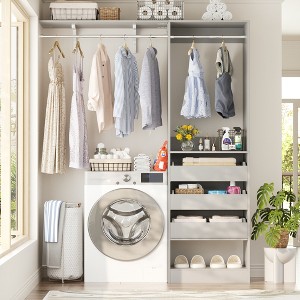 Aheaplus 20"-60" Closet System with Three Wooden Drawers - 1 of 4