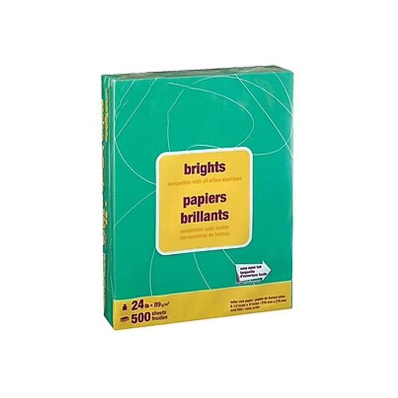 MyOfficeInnovations Brights 24 lb. Colored Paper Dark Green 500/Ream 733092, 3 of 4