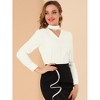 INSPIRE CHIC Women's Stand Collar Long Sleeve Relaxed Fit Blouse - 2 of 4