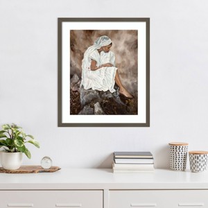 Amanti Art Lady in White by Merryl Jaye Wood Framed Wall Art Print - 1 of 4