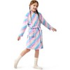 Joyfy Christmas Kids Purple Robes for Girls, Hooded Girls Bath Robe, Girls Christmas Pajamas - 3 of 4