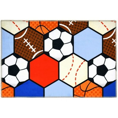 Homefires Allstars Indoor Rug – Sporty, Fun, Soft & Durable, Easy-to-Clean Accent Rug for Kids, Bedrooms, Playrooms & Indoor Spaces