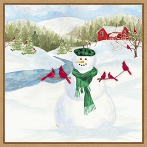 Amanti Art Snowman Christmas II by Tara Reed Canvas Wall Art Print Framed 22 x 22-in. - 1 of 4
