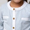 Hope & Henry Girls' Organic French Terry Contrast Trim Cardigan, Kids - 3 of 4