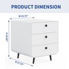 Modern Night Stand Storage Cabinet for Living Room Bedroom, Steel Cabinet with 3 Drawers,Bedside Furniture, Circular Handle - 4 of 4