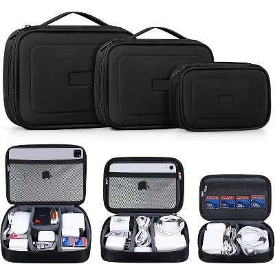 MaseiKar 3-Pack Electronics Organizer Bags C Store cables, hard drives, phones, USB drives, SD cards & more. Compact, travel-friendly