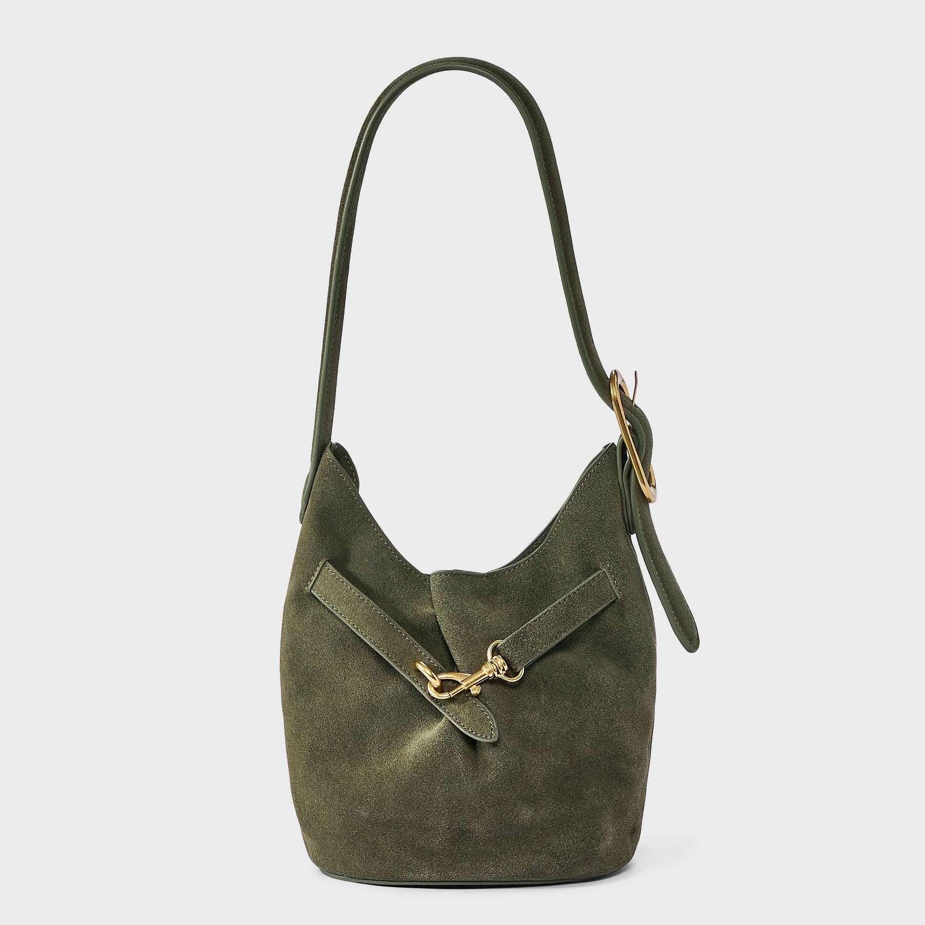 Suede Slouchy Bucket Shoulder Bag - A New Day™ Green
