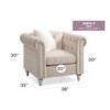 Upholstered Elegant Armchair with Round Arms, Comfortable Seating and Easy Assembly for Living Room - 4 of 4