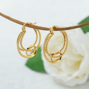 RMZ GOLD NYC 18K Gold Hollow Patterned Earrings - 1 of 4