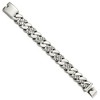 Black Bow Jewelry 19mm Stainless Steel Polished and Textured Curb Chain Bracelet, 8.5 In - 2 of 4