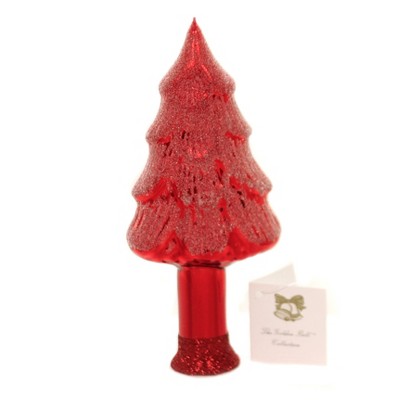 Golden Bell Collection 6.5" Red Christmas Tree Finial Tree Topper  -  Tree Toppers