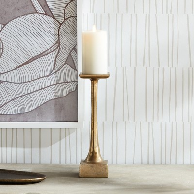 Gold Aluminum 12" Tall Tabletop Candlestick