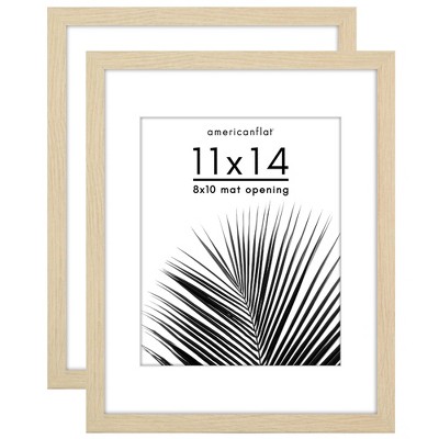 Americanflat 2 Pack of Picture Frames with Mat - Plexiglass Cover