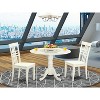 Round Kitchen Table Set - 3 Piece Dining Furniture with Dropleaf Table & 2 Chairs - 42 Inch White - 2 of 4