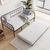 NicBex 77.3" Morden Day Bed Twin Size Metal Daybed with Trundle Sleeper Sofa with Flexible Bed for Living Room, Black - 4 of 4