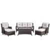 Gymojoy 6 Pieces Outdoor Sofa with Swivel Chairs Ottoman, Coffee Table, Patio Furniture Set - 2 of 4