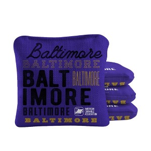 Skip's Garage | Gameday Baltimore Football Synergy Pro Purple Cornhole Bags (Set of 4) - 1 of 4