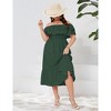 Women Plus Size Off Shoulder Maxi Dress Ruffle Flowy Summer Casual Boho Long Dresses - 2 of 4