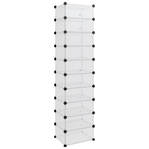 vidaXL Shoe Rack Transparent PP (Polypropylene), Steel - 17.3" x 12.6" x 68.5" - 1 of 4