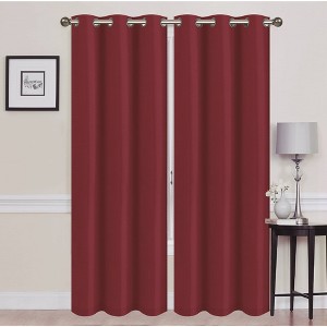 Solid Blackout Thermal Grommet Curtain Panels With Foam Backing (Set of 2) - 1 of 3