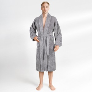 American Soft Linen, 100% Cotton Turkish Robes for Men, 1 Piece Soft Lightweight Adult Men's Bathrobes - 1 of 4