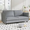 74.27" Fabric Loveseat with Pocket Armrest and Mid-Century Modern Design - 2 of 4