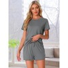 INSPIRE CHIC Womens Pajama Sets 2 Piece Lounge Set Short Sleeve Top and Shorts Soft Pj Set Loungewear Sets Comfy Sleep Sets - 3 of 4