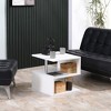 Particle Board Living Room Coffee Table Modern Coffee Table With S Shape 3 Tier Open Storage Shelves Matte Center Sofa End Table For Home Office - 4 of 4