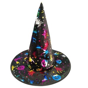 MyKids-USA Halloween Bronzed Witch Hats Masquerade Dress Up Decoration - 1 of 2
