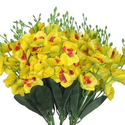 REGALWOVEN Lifelike Silk Decorative Artificial Phalaenopsis Flowers 16.1" 6 Pcs