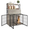 Dog Crate Furniture with Shelves Storage - Large Dog Cage with Divider, Easy Access Pet Enclosure, Portable Heavy Duty Design - 3 of 4