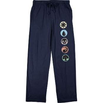 Magic the Gathering Game Symbols Men's Navy Blue Drawstring Sleep Pajama Pants