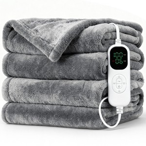 SUGIFT Heated Blanket Throw Blanket - Fast Heating Electric Blanket, Soft Flannel Heated Throw, Warm Gifts for Grandma (59"x71", Gray) - 1 of 4