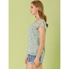 INSPIRE CHIC Women's Chiffon Ruffle Sleeve Square Neck Floral Print Blouse - 4 of 4